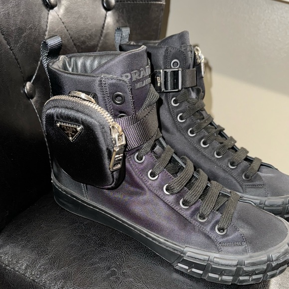 prada wheel re-nylon high-top sneakers - Picture 2 of 4